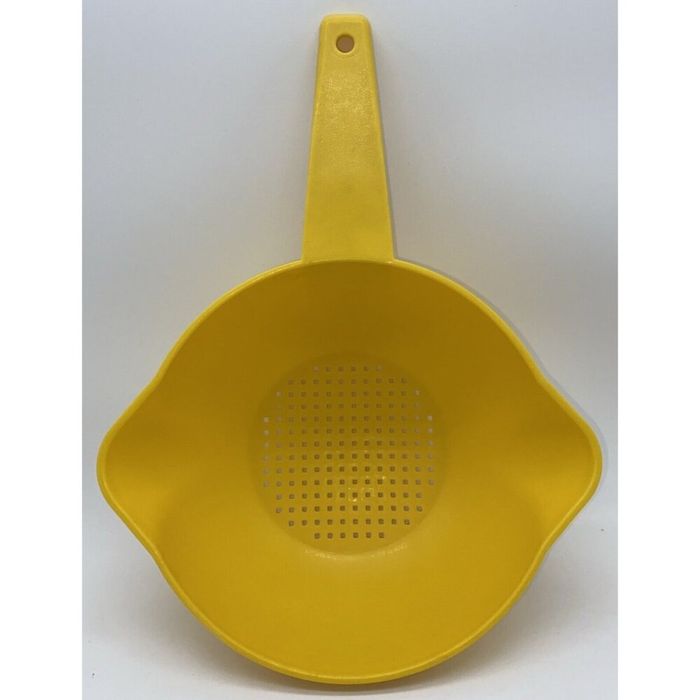 Vintage Tupperware Yellow Harvest Gold Food Strainer Colander Small 1200-3